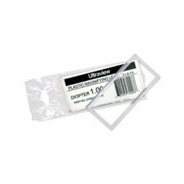 Dynaflux Plastic Magnifying Lens, Size: 2in. x 4-1/4in., Magnification: .75, 6PK UVMAG075PM